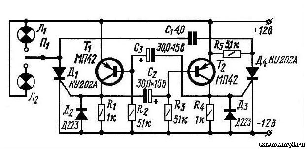 Схема мультивибратора на тиристорах