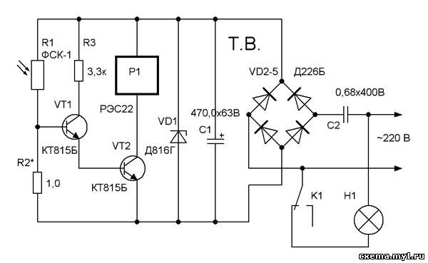 Автомат включения освещения схема