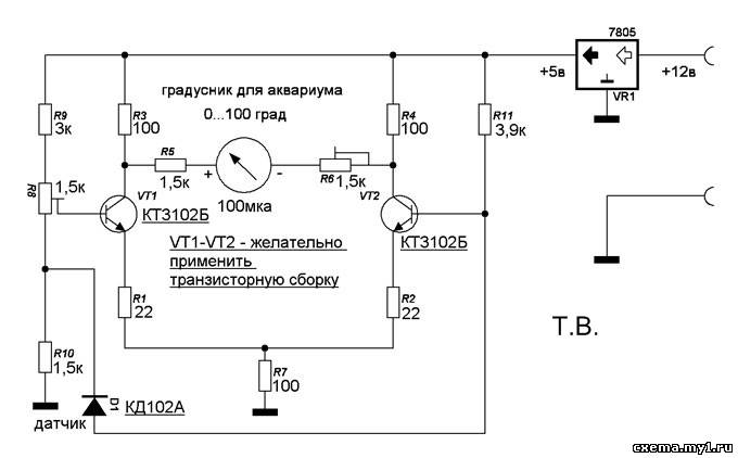 Электронный термометр с выносным датчиком своими руками схема