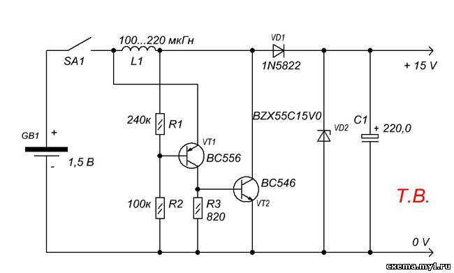 Схема преобразователя 5 в 5 вольт