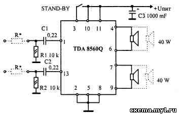 Усилитель на микросхеме TDA1557Q