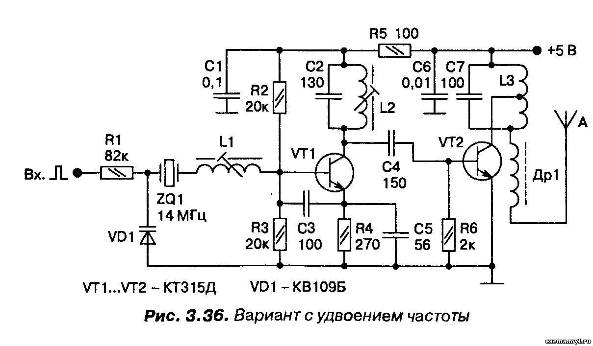 Принципиальная схема удвоителя частоты