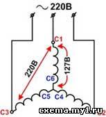 Подключение трехфазного двигателя к трехфазной сети 380 вольт схема