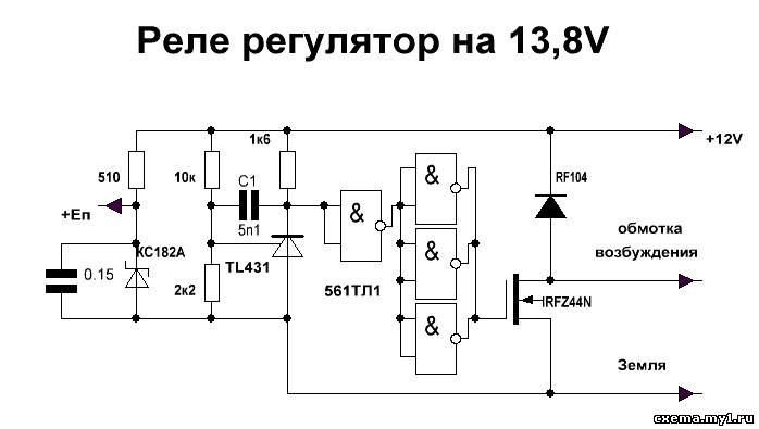 Схема автомобильного регулятора напряжения