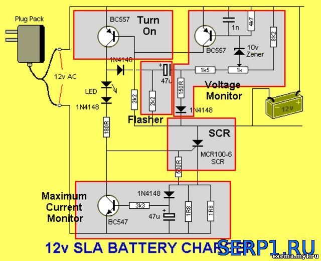 Схемы зарядных устройств и выпрямителей для аккумуляторов